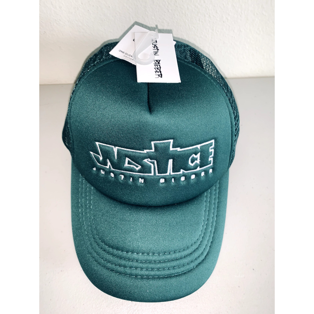 Justin Bieber Trucker Hat Cap Justice Tour Emerald Green Justice 4 Justin New